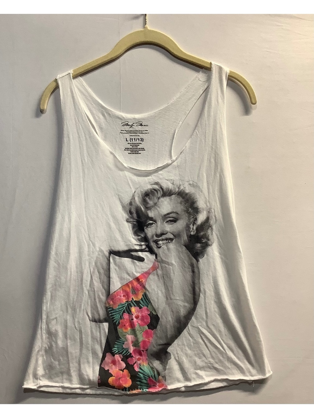 Marilyn Monroe White Graphic Tank Top Size L 11/13